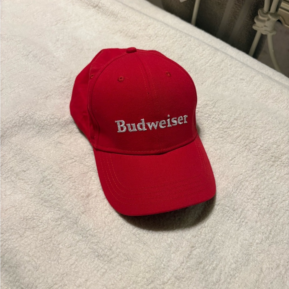 Budweiser Red Cap with White Embroidery